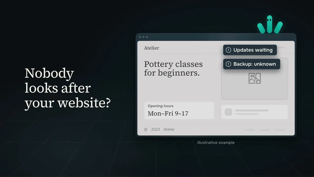 Still from the video: Website maintenance